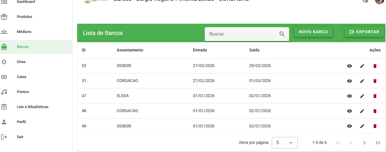 Organize os barcos de assentamentos